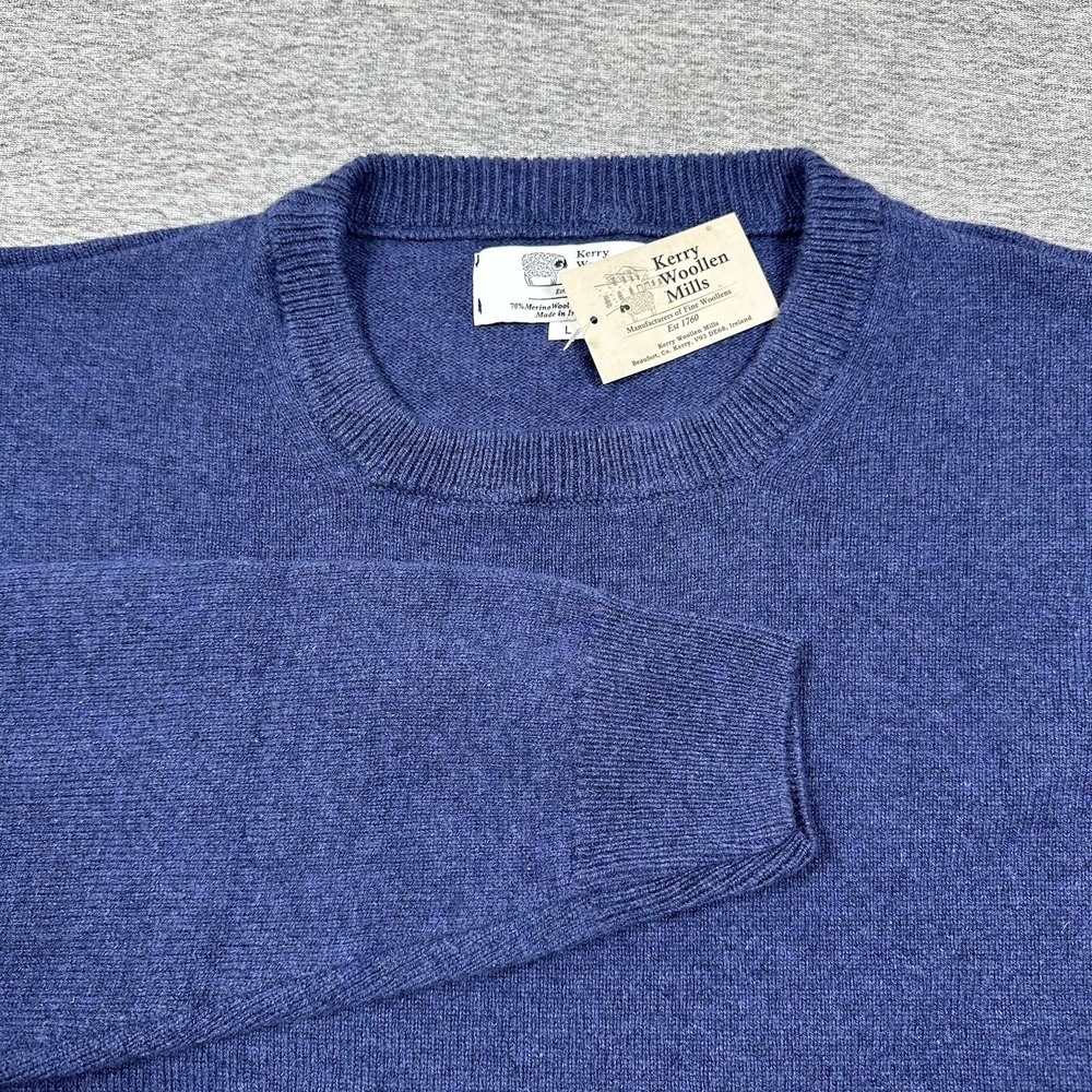 Kerry Woollen Mills Sweater Womens Large Blue Merino Wool Cashmere Oversized NEW